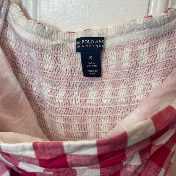 U.S. Polo Assn Red and White Gingham Strapless Mini Dress - Size S - Picture 5 of 5